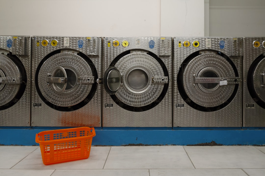 row of laundry machine